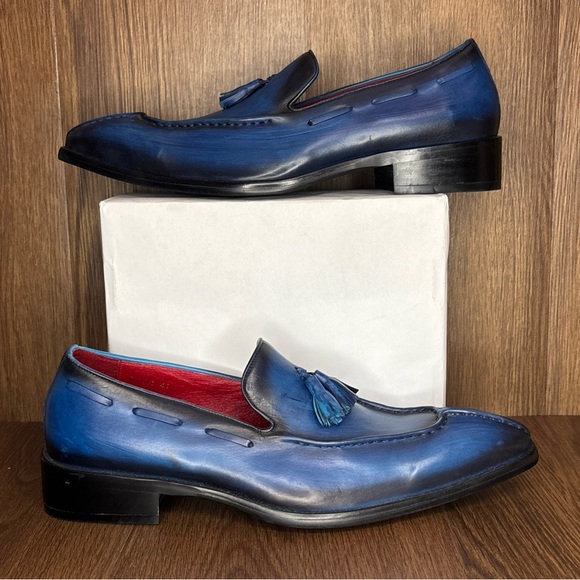 Encore Jeans Men's Blue Tassel Slip-Ons - Picture 2 of 7